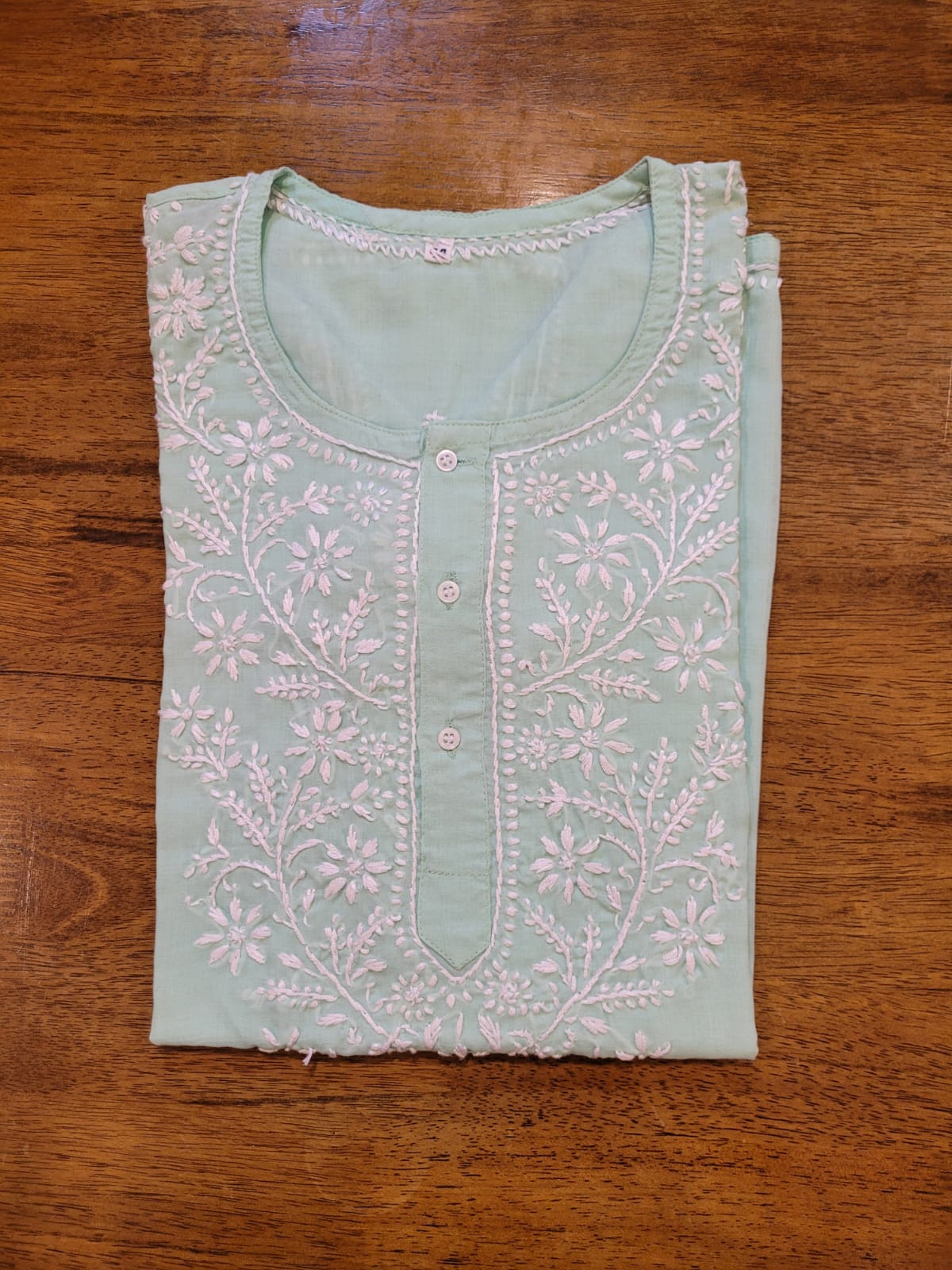 Premium Short Rubia Cotton Chikankari kurta