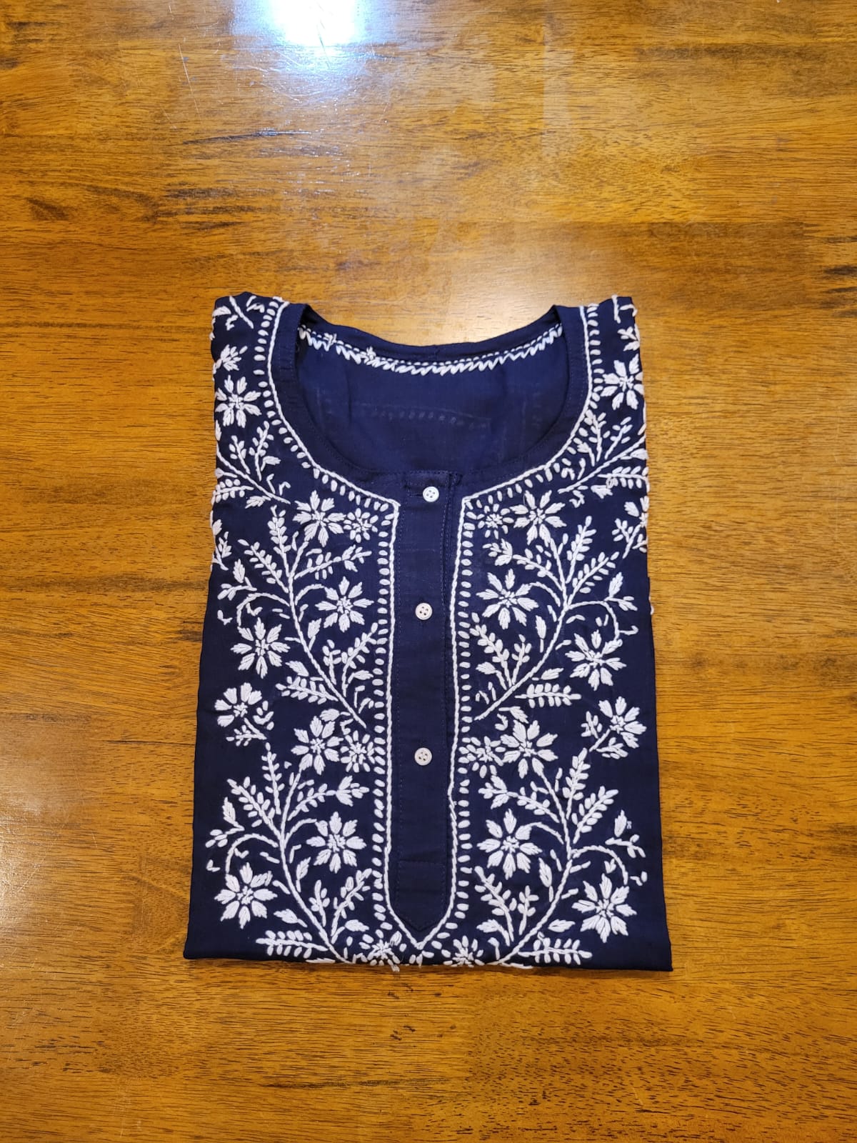 Premium Short Rubia Cotton Chikankari kurta