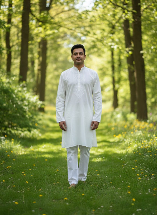 Premium Men Cotton Chikankari Kurta