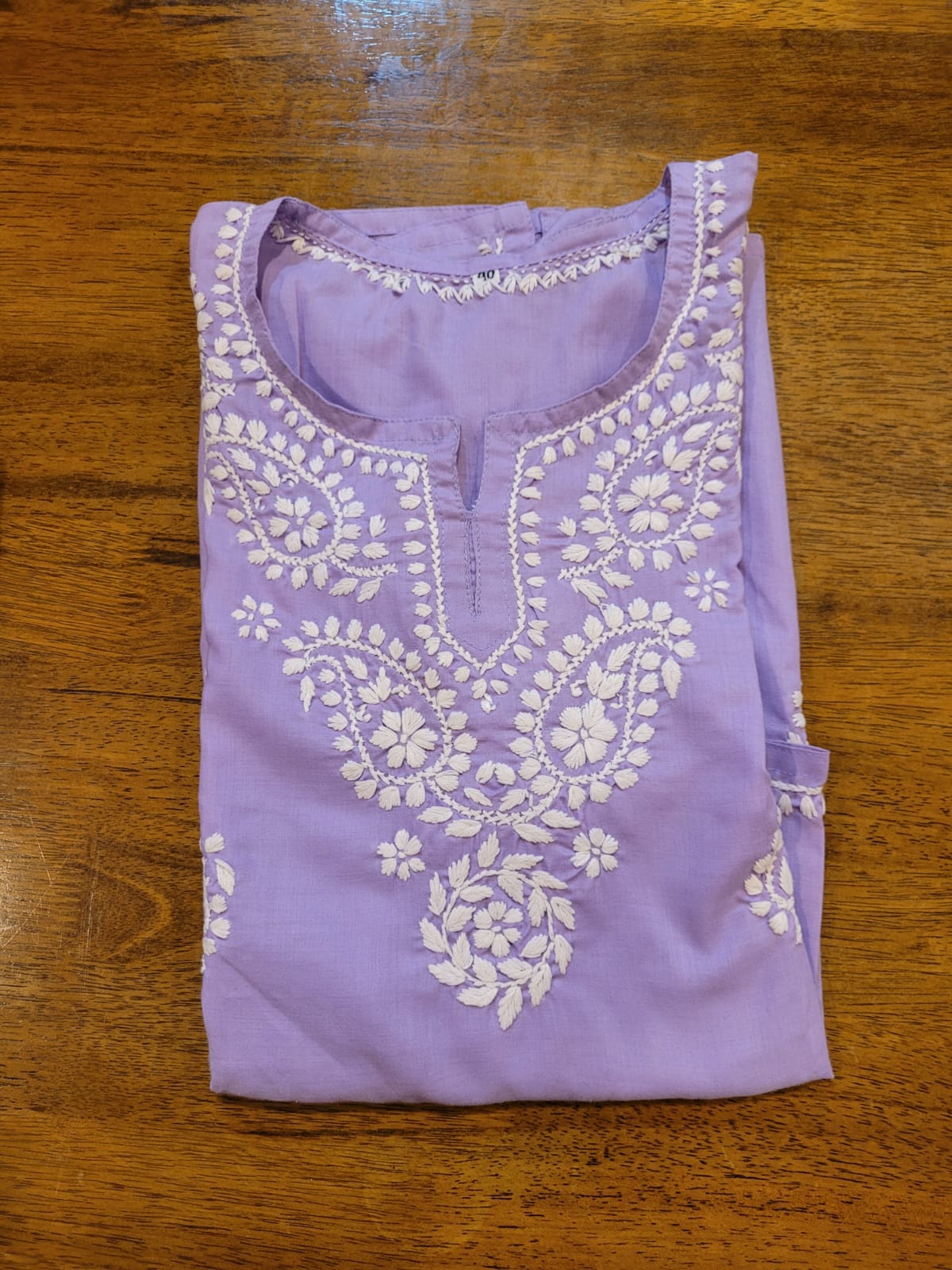 Premium Short Rubia Cotton Chikankari kurta